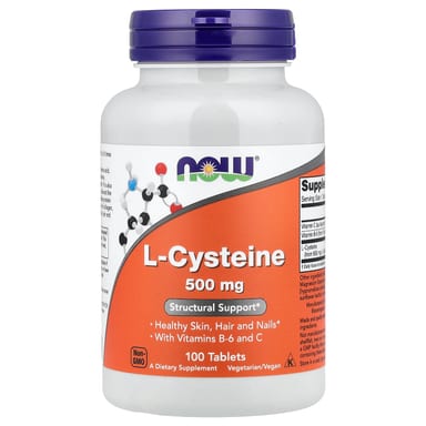 L-цистеин NOW Foods L-Cysteine, 500 мг, 100 таблеток