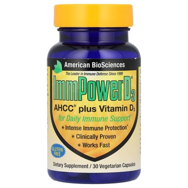 Витамин D3 American Biosciences ImmPower® D3 AHCC® Plus, 30 растительных капсул