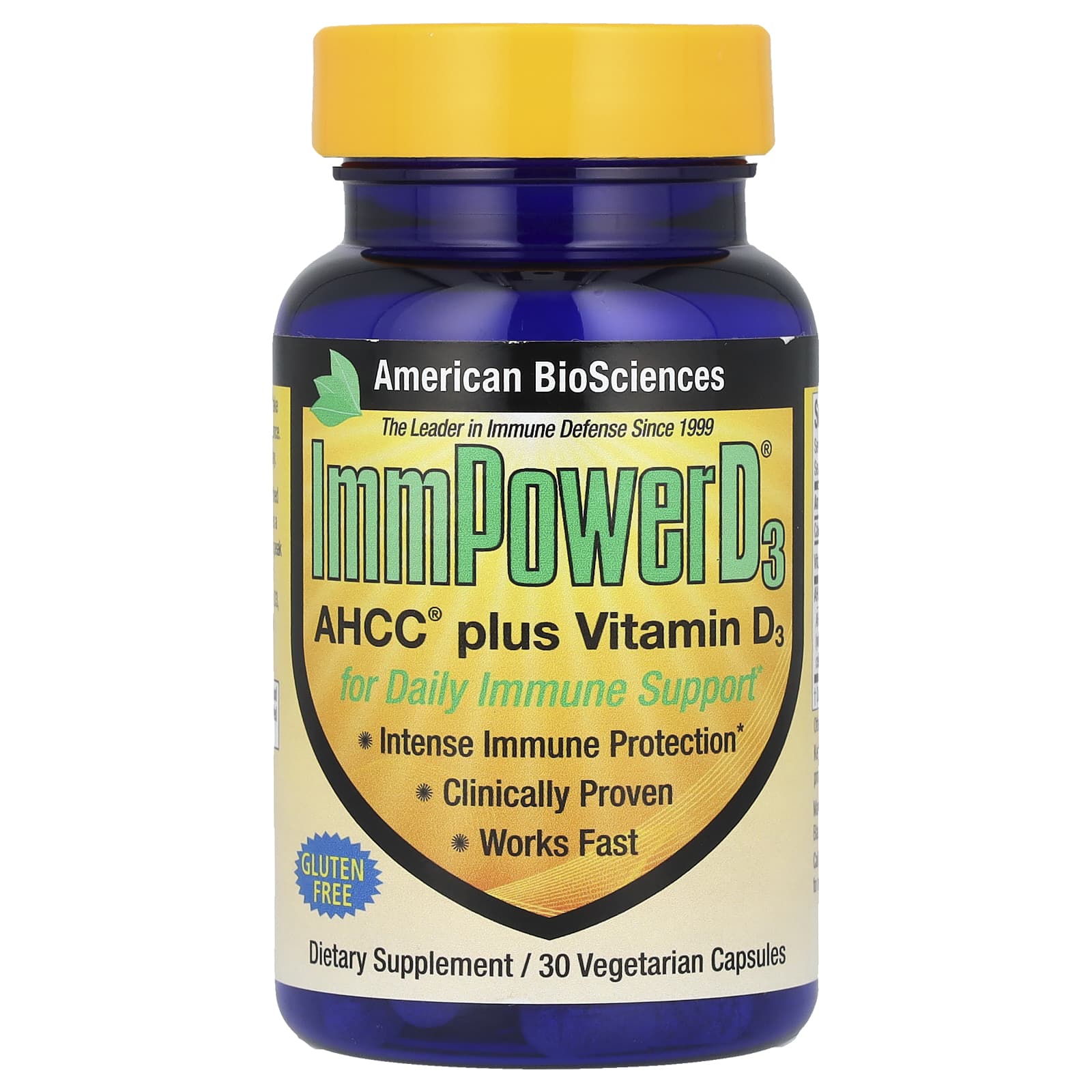 Витамин D3 American Biosciences ImmPower® D3 AHCC® Plus, 30 растительных капсул