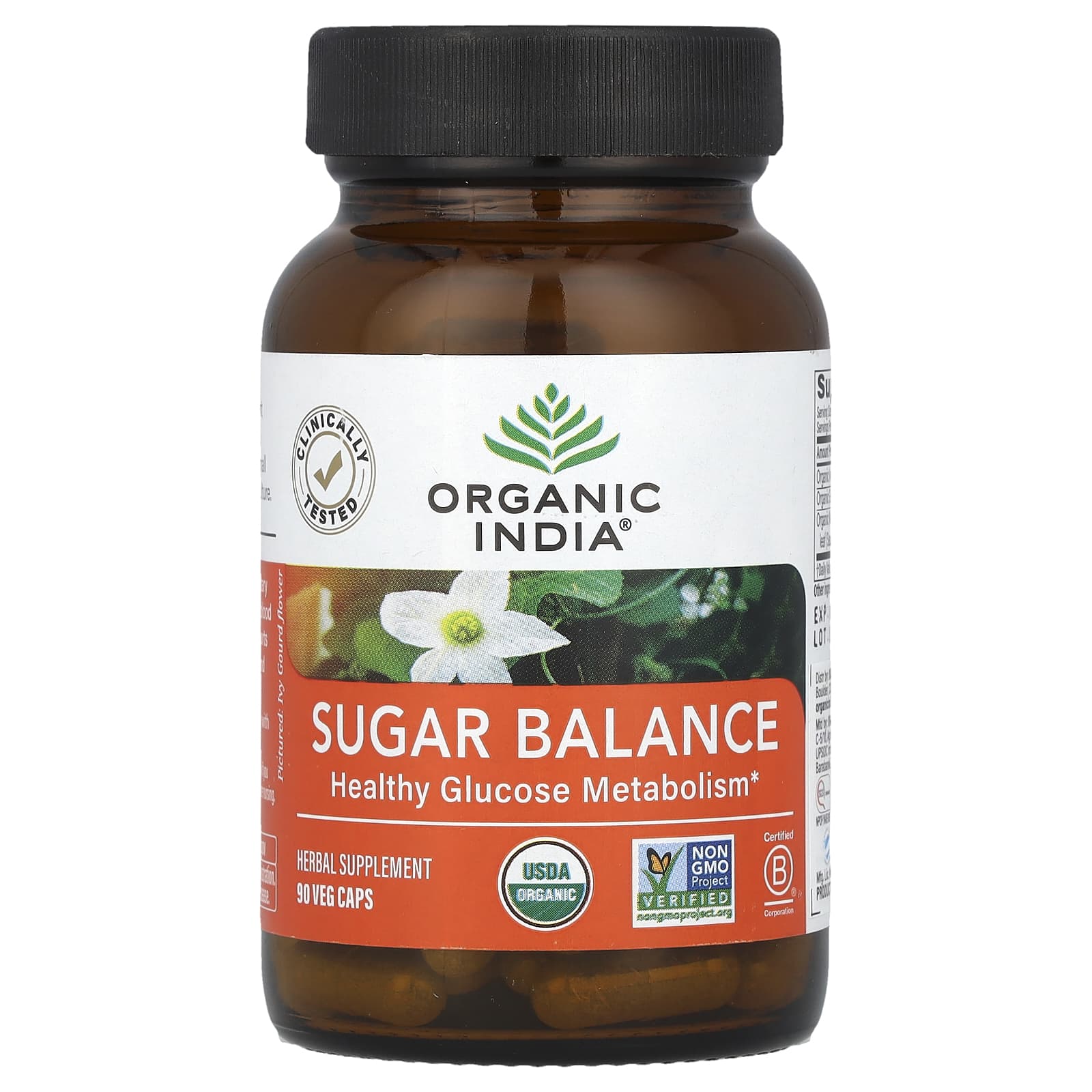 Сахарный баланс Organic India, 90 вегетарианских капсул
