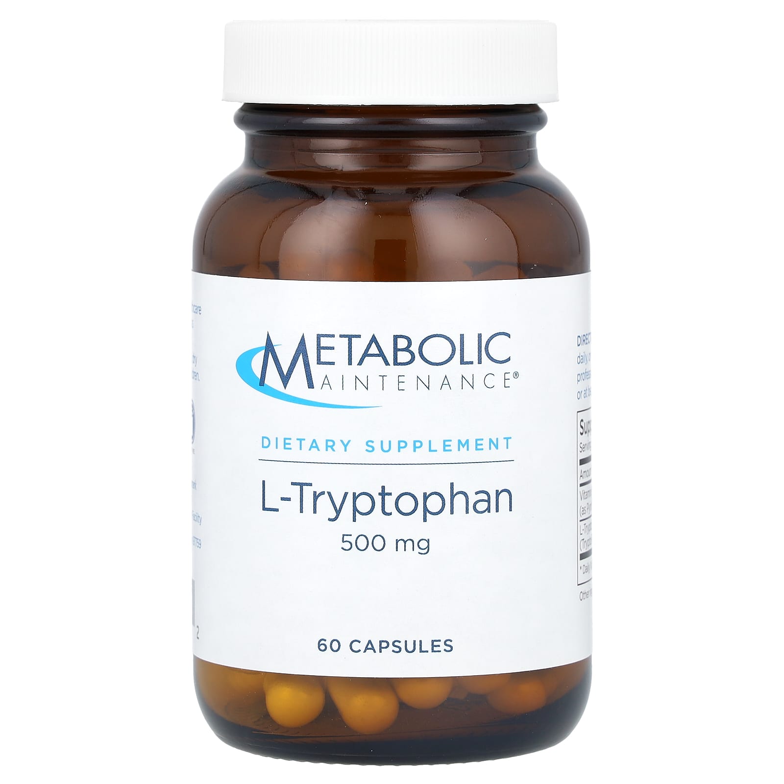 L-триптофан Metabolic Maintenance L-Tryptophan, 500 мг, 60 капсул