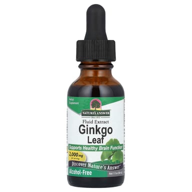 Гинкго билоба Nature's Answer Leaf Fluid Extract, 2000 мг, 30 мл