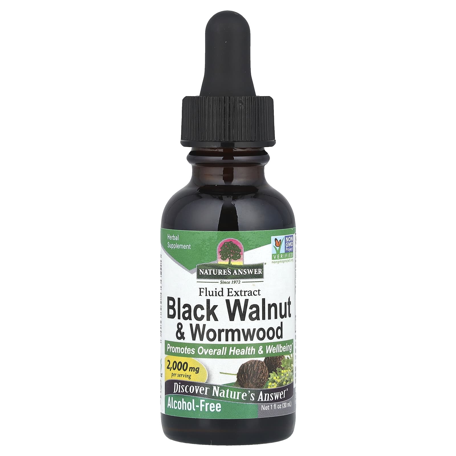 Оболочка чёрного ореха Nature's Answer & Wormwood Fluid Extract, 30 мл