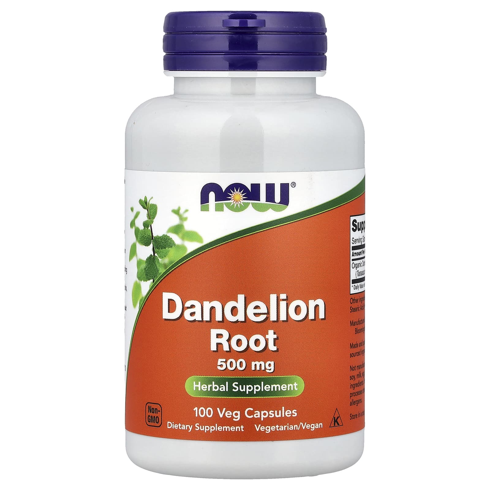 Корень одуванчика NOW Foods, 500 мг, 100 растительных капсул
