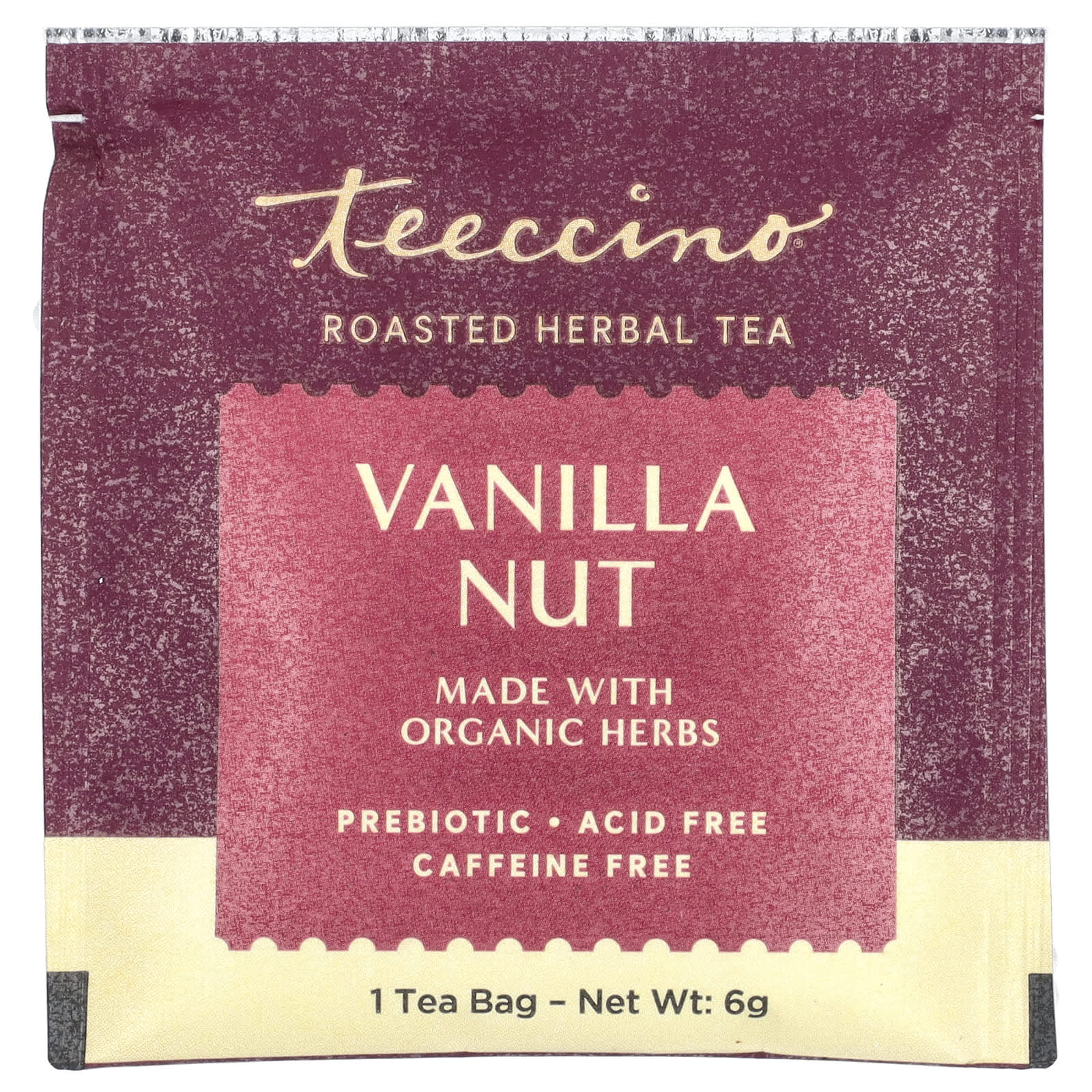 Чай Teeccino Roasted Herbal Vanilla Nut Caffeine Free, оттенок 10 Tea Bags, 60 г, чайные пакетики — фото 3