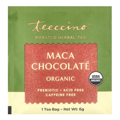Шоколад Teeccino Organic Roasted Herbal Tea Maca Caffeine Free, оттенок 10 Tea Bags, 60 г, чайные пакетики