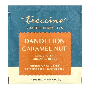 Чай Teeccino Roasted Herbal Dandelion Caramel Nut Caffeine Free, оттенок 10 Tea Bags, 60 г, чайные пакетики