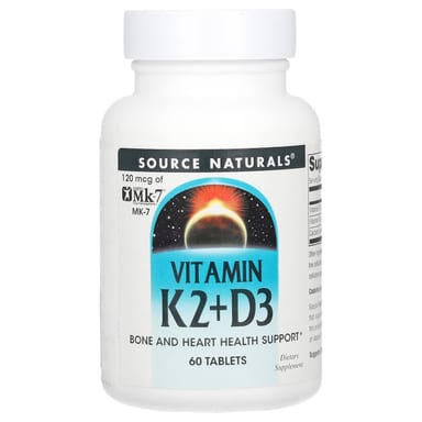 Витамин D3 Source Naturals Vitamin K2, 60 таблеток