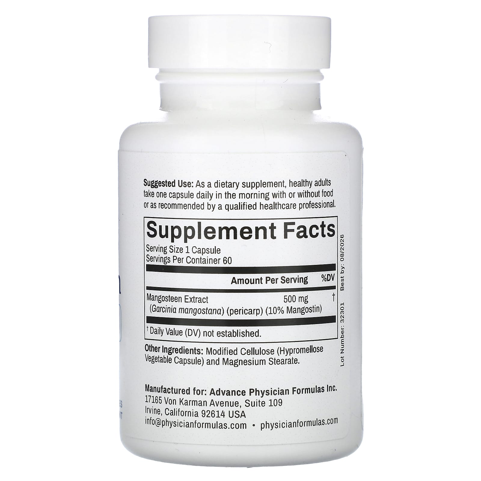 Мангостин Advance Physician Formulas, вкус Mangosteen, 500 мг, 60 капсул — фото 2