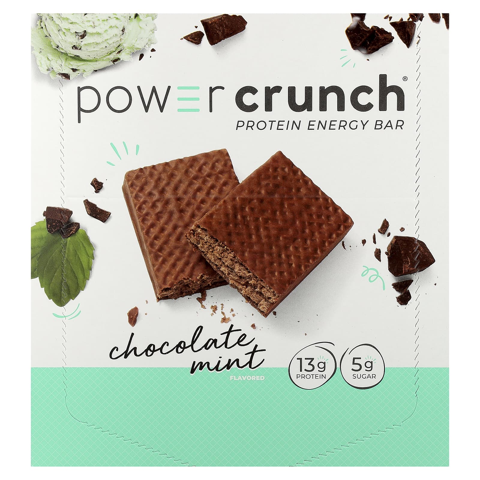 Шоколад BNRG Protein Energy Bar Mint, 40 г, 12 шт., батончик — фото 2