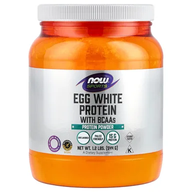 Фото товара: Протеиновый порошок NOW Foods Sports Egg White Protein with BCAAs, без вкуса, 544 г