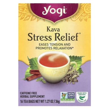 Чайные пакетики Yogi Tea Stress Relief® 16, без кофеина, оттенок Kava, 36 г