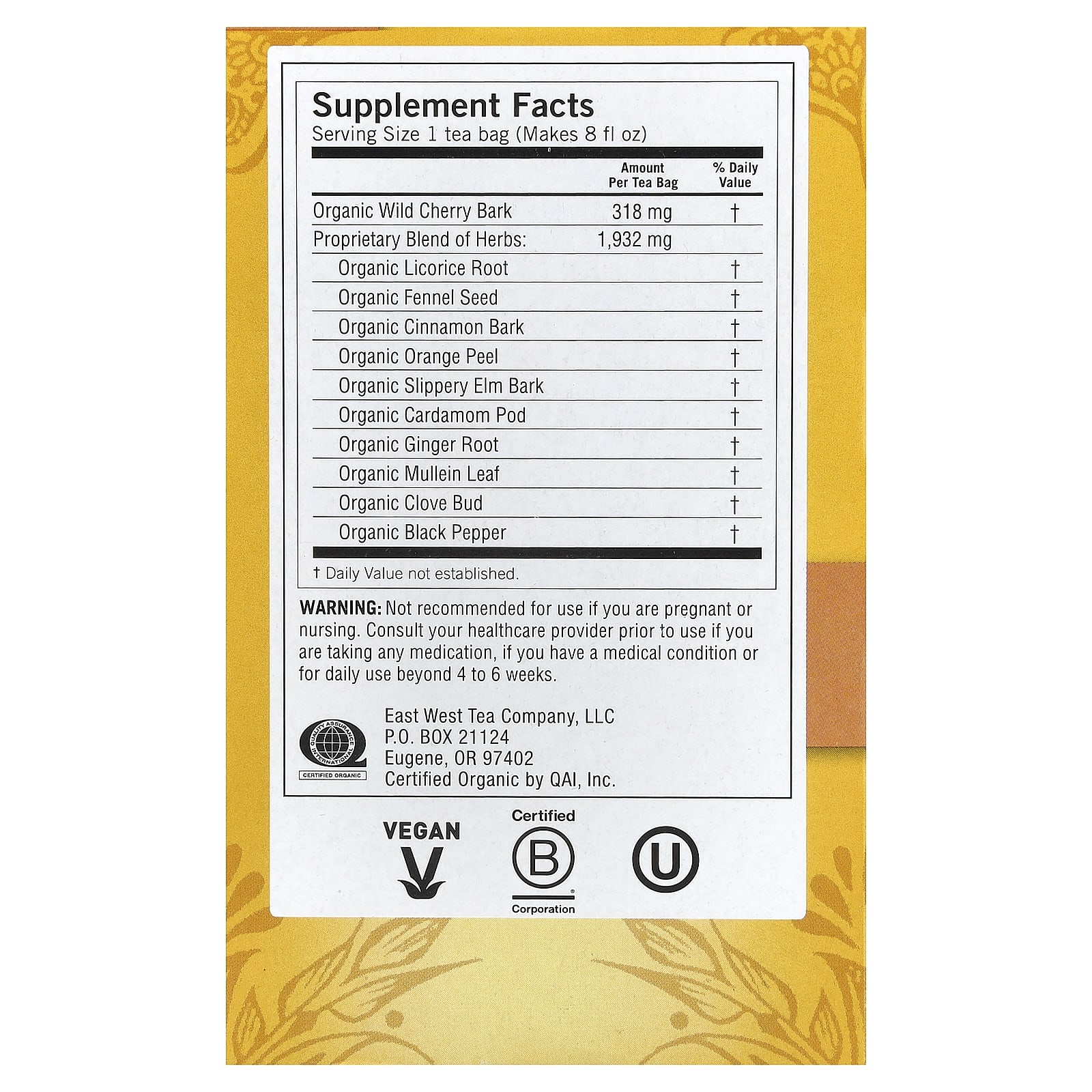 Чайные пакетики Yogi Tea Throat Comfort® 16, без кофеина, 36 г — фото 3