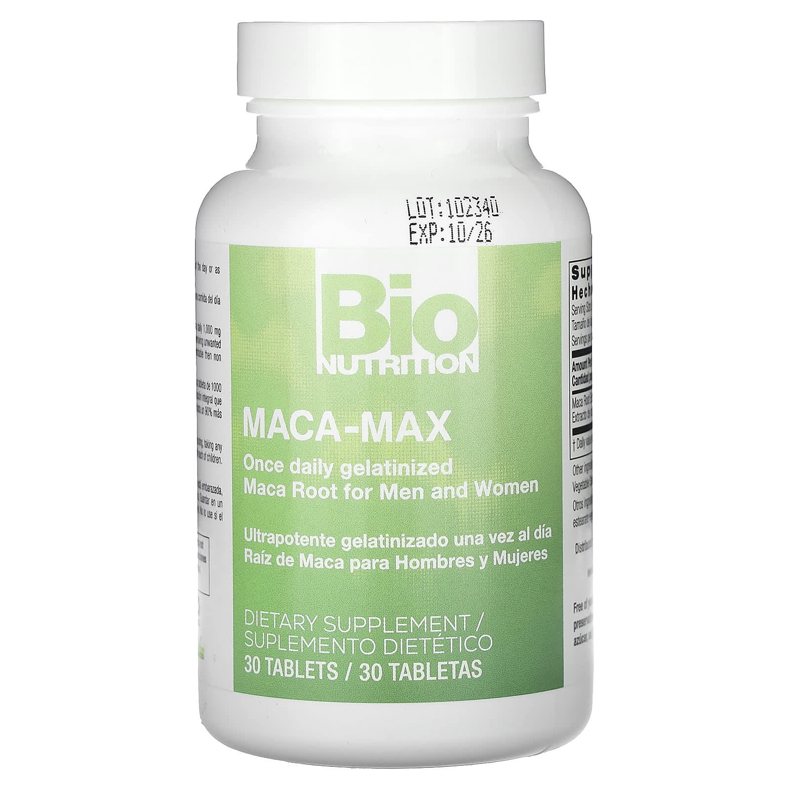 Мака Bio Nutrition -Max For Men and Women, 1000 мг, 30 таблеток — фото 3