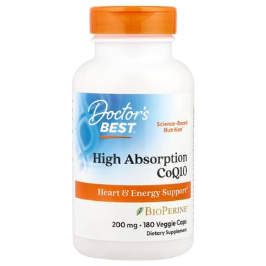 Коэнзим Q10 Doctor's Best High Absorption, 200 мг, 180 растительных капсул