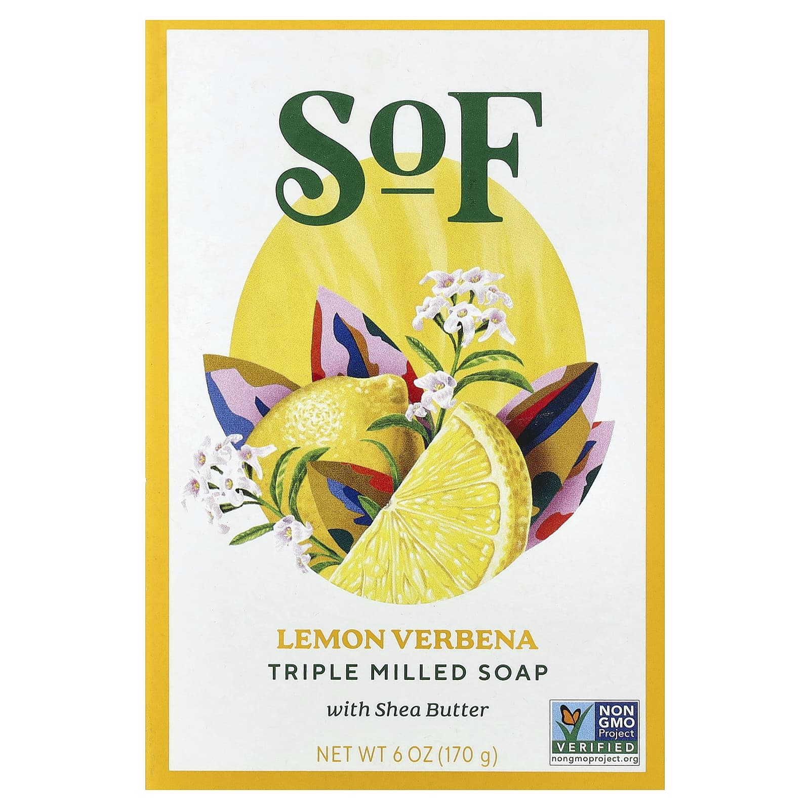 Мыло SoF Triple Milled Soap with Shea Butter Lemon Verbena, 170 г, батончик — фото 2