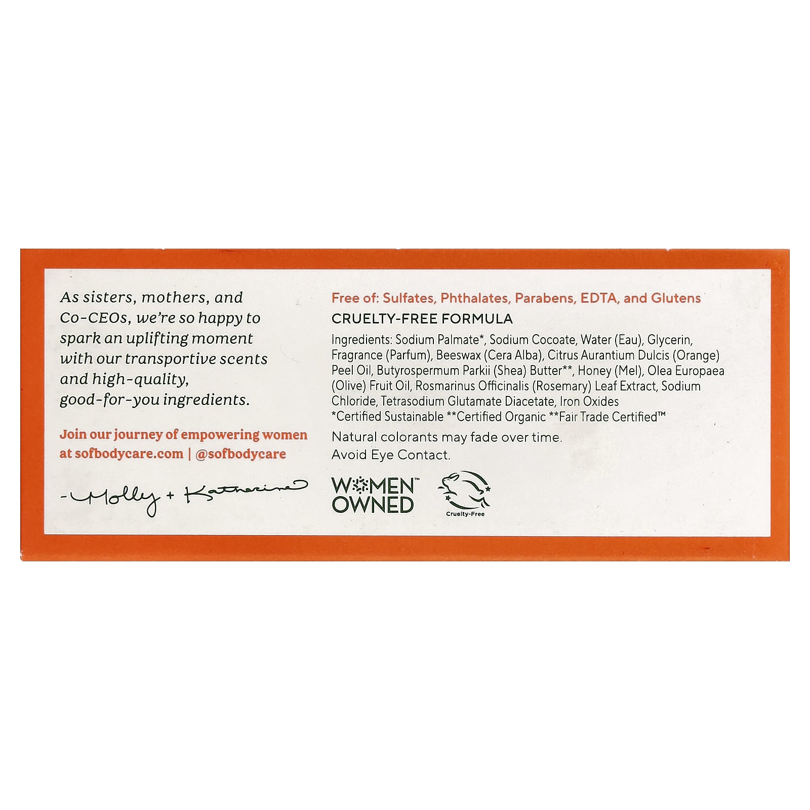 Мёд SoF Triple Milled Bar Soap with Shea Butter Orange Blossom &, 170 г, батончик — фото 3