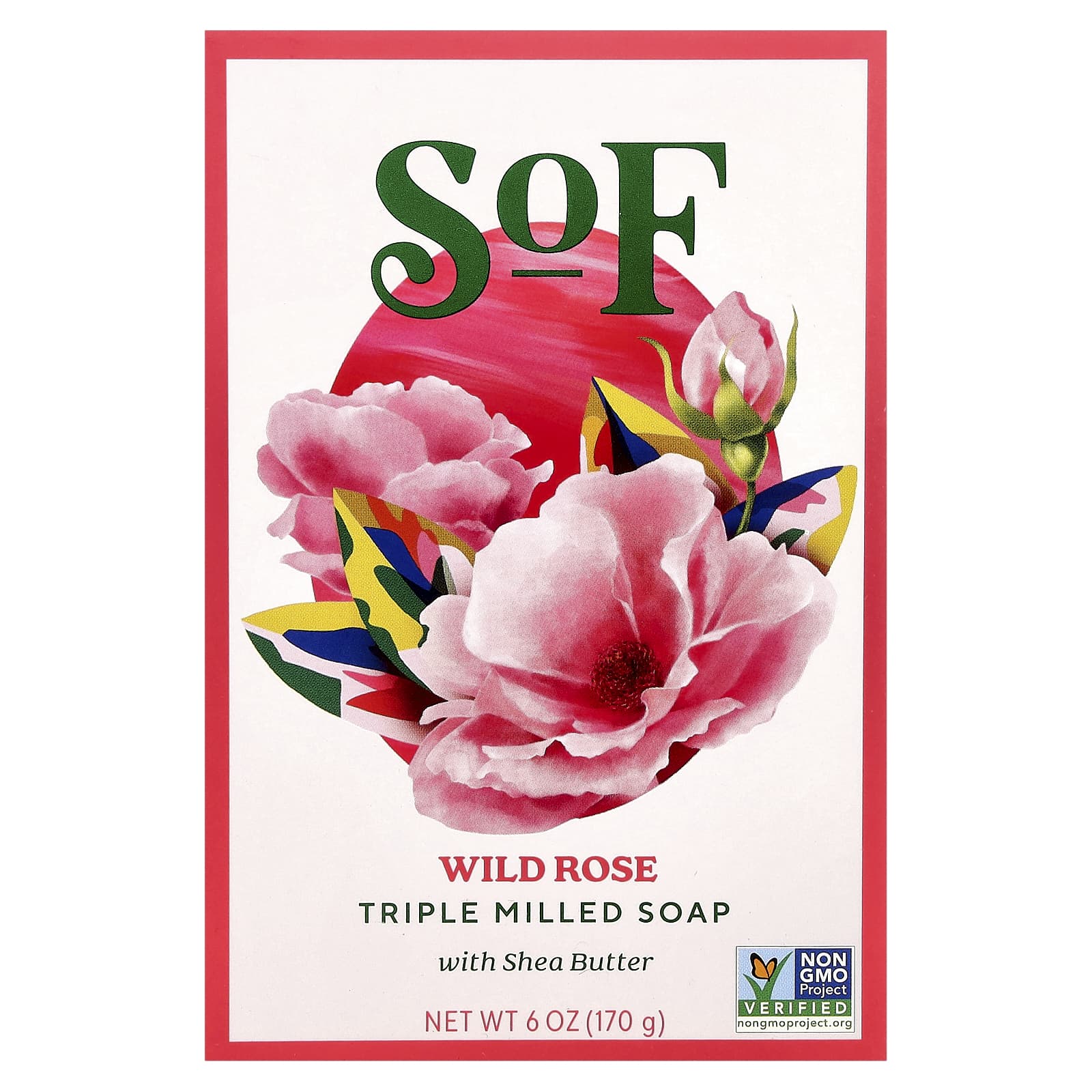 Мыло SoF Triple Milled Soap with Shea Butter Wild Rose, 170 г, батончик — фото 2