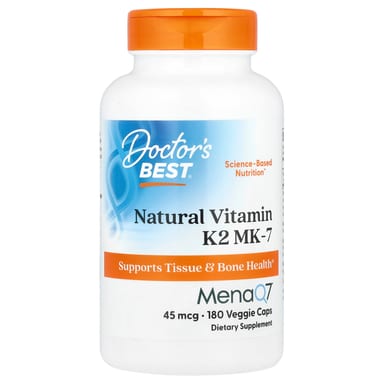 Витамин K2 MK-7 Doctor's Best Natural, 45 мкг, 180 растительных капсул
