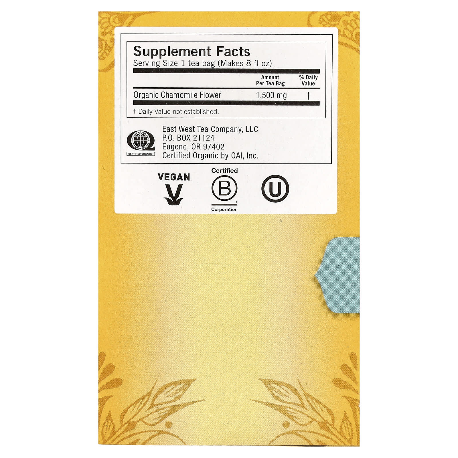 Чайные пакетики Yogi Tea Comforting Chamomile 16, без кофеина, 24 г