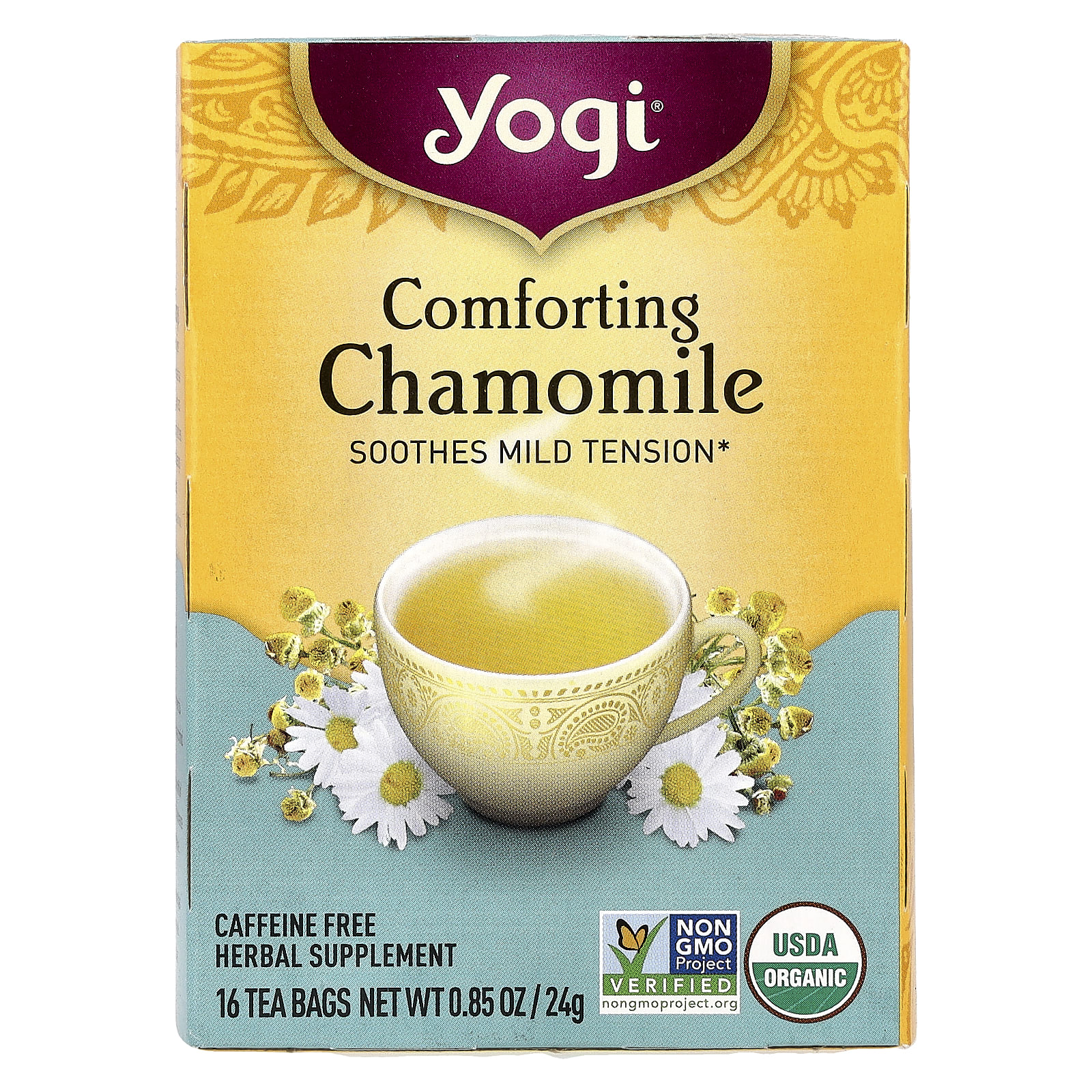 Чайные пакетики Yogi Tea Comforting Chamomile 16, без кофеина, 24 г — фото 3
