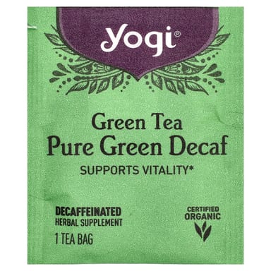 Зеленый чай Yogi Tea Pure Green 16 Tea Bags, оттенок Decaf, 31 г, чайные пакетики