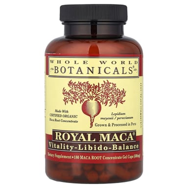 Мака Whole World Botanicals Royal® 180 Gel Caps, 500 мг, гель