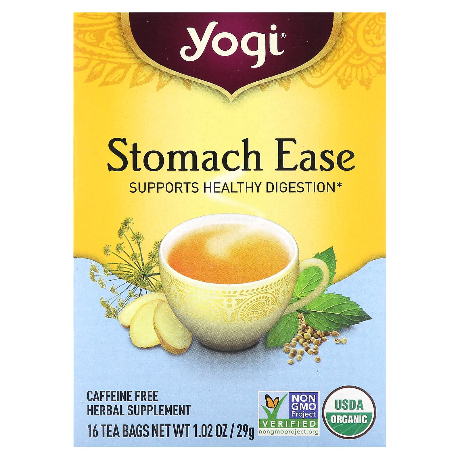 Чайные пакетики Yogi Tea Stomach Ease 16, без кофеина, 29 г — фото 2