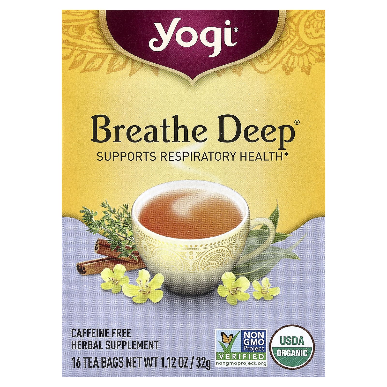 Чайные пакетики Yogi Tea Breathe Deep® 16, без кофеина, 32 г — фото 2