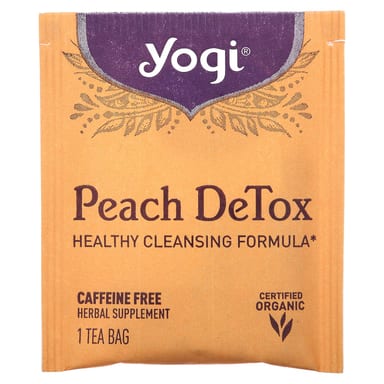 Чайные пакетики Yogi Tea 16, без кофеина, вкус Peach DeTox, 32 г