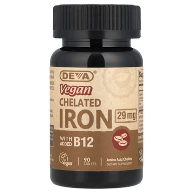 Железо Deva Vegan Chelated, 90 таблеток