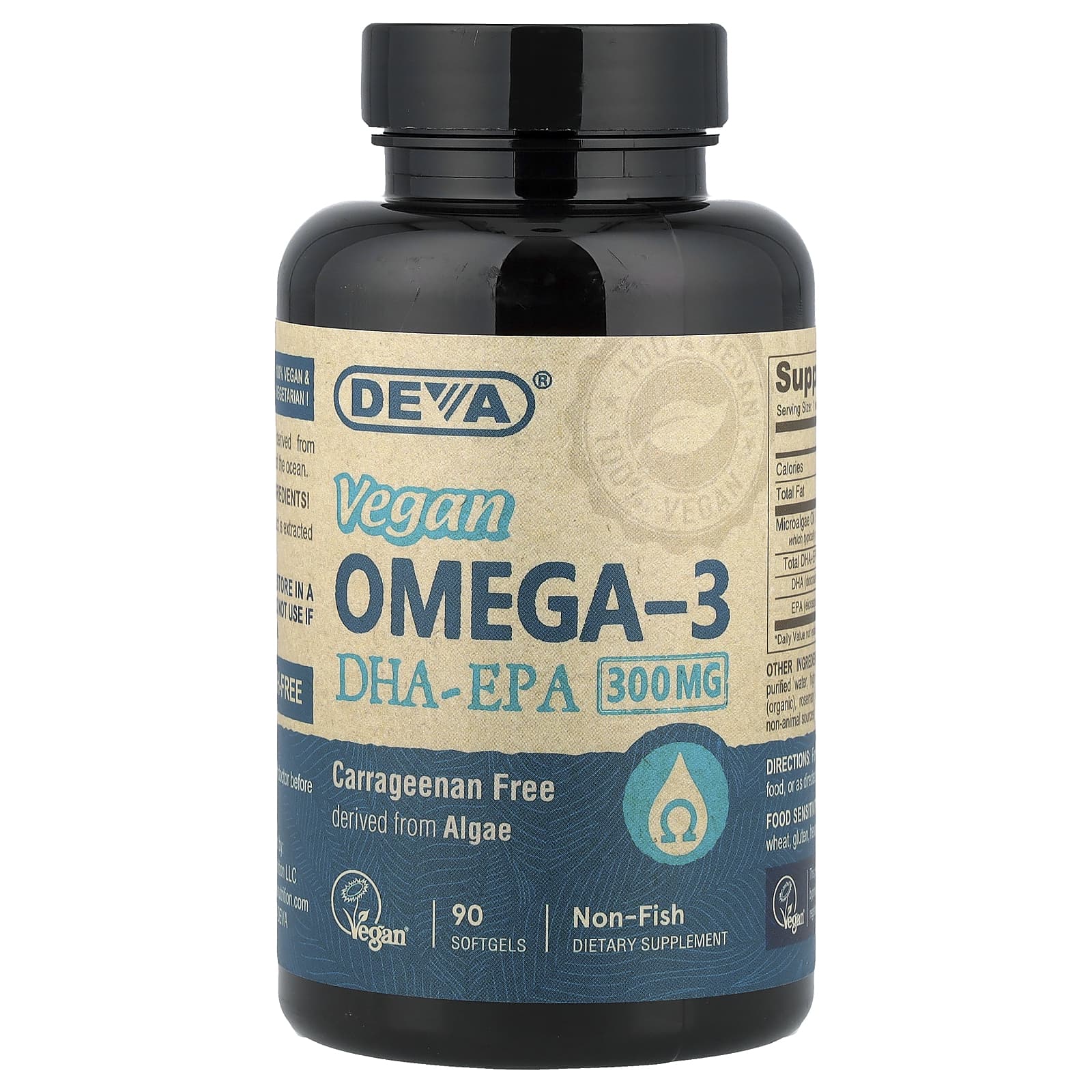 Омега-3 Deva Vegan DHA-EPA, 90 мягких капсул