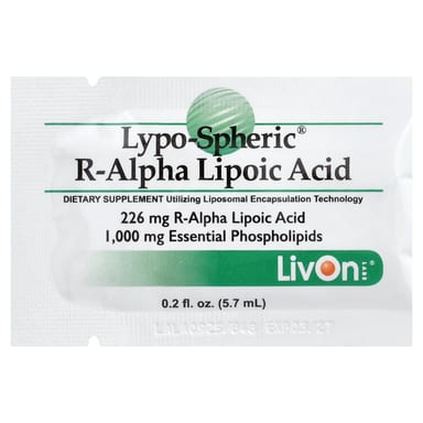 Альфа-липоевая кислота LivOn Laboratories Lypo-Spheric® R-, оттенок 30 Packets, 5.7 мл, саше