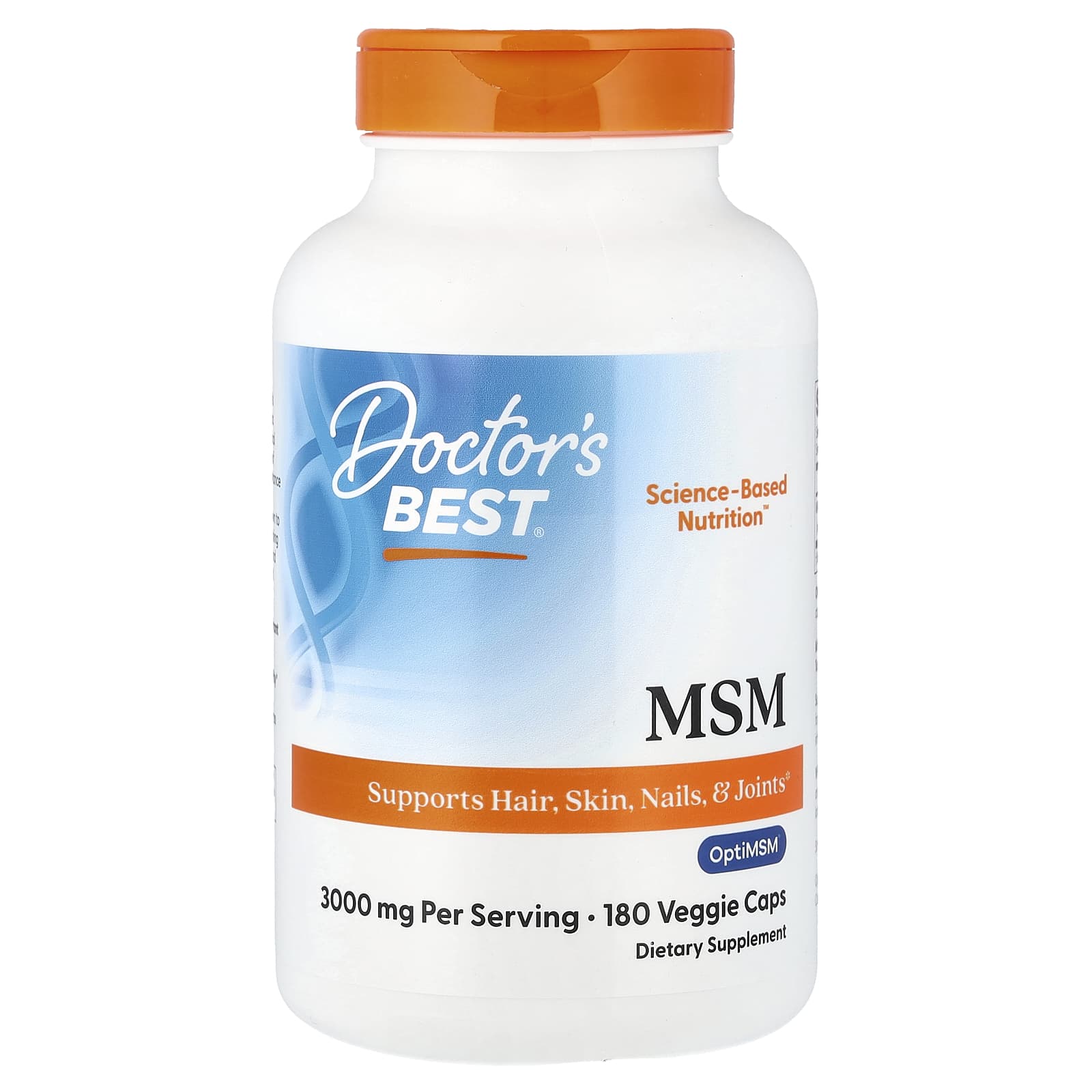 МСМ Doctor's Best, 1000 мг, 180 растительных капсул
