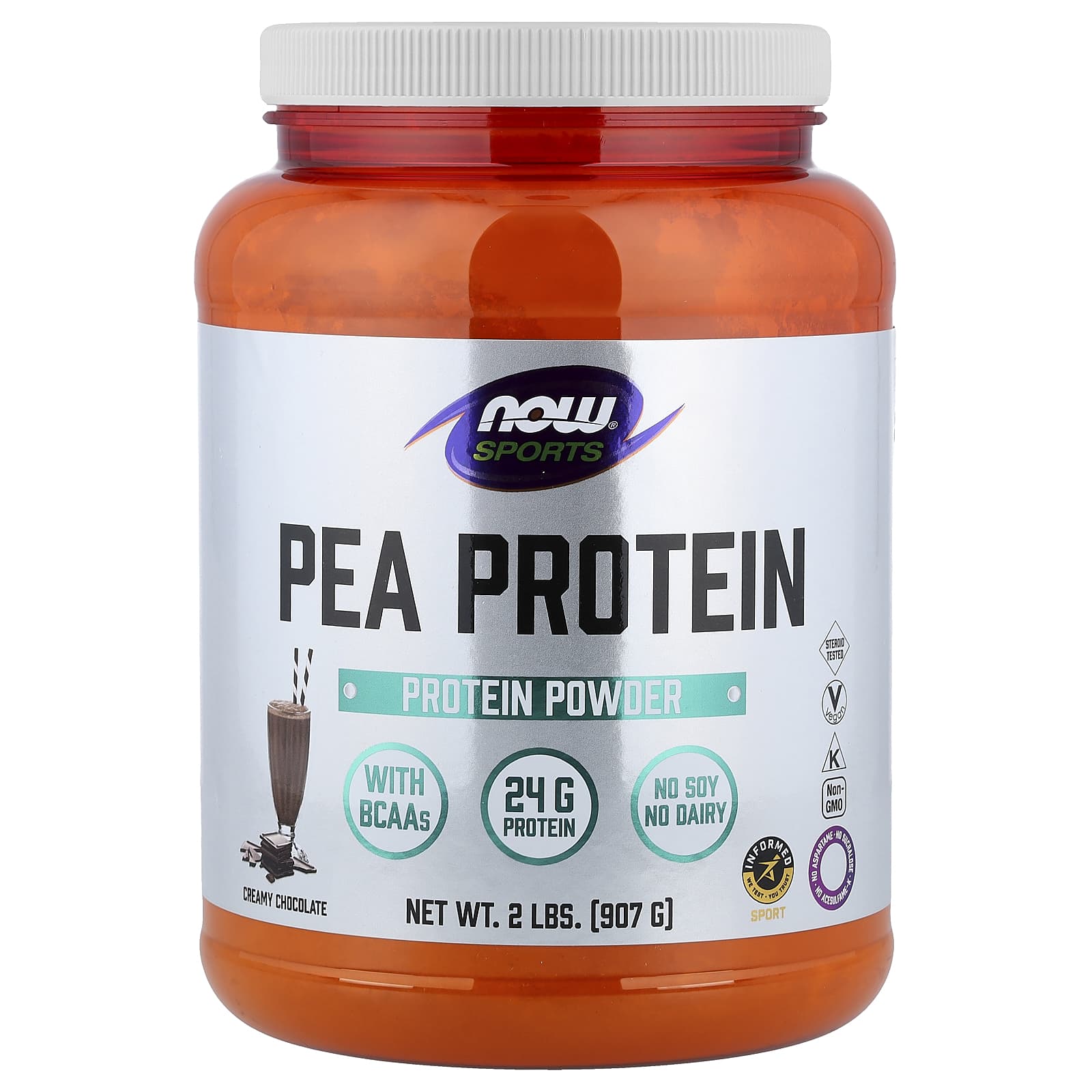 Протеиновый порошок NOW Foods Sports Pea Creamy Chocolate, 907 г