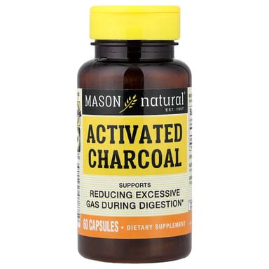 Активированный уголь Mason Natural, 260 мг, 60 капсул
