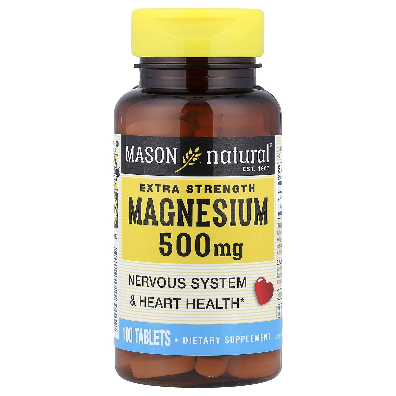 Магний Mason Natural, 500 мг, 100 таблеток