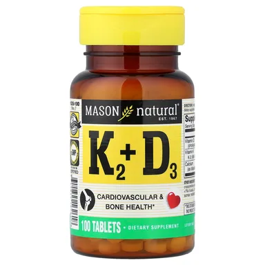 Фото товара: Витамин D3 Mason Natural Vitamin K2 , 100 таблеток