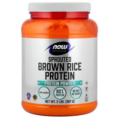 Протеиновый порошок NOW Foods Sports Sprouted Brown Rice, оттенок Unflavored, 907 г