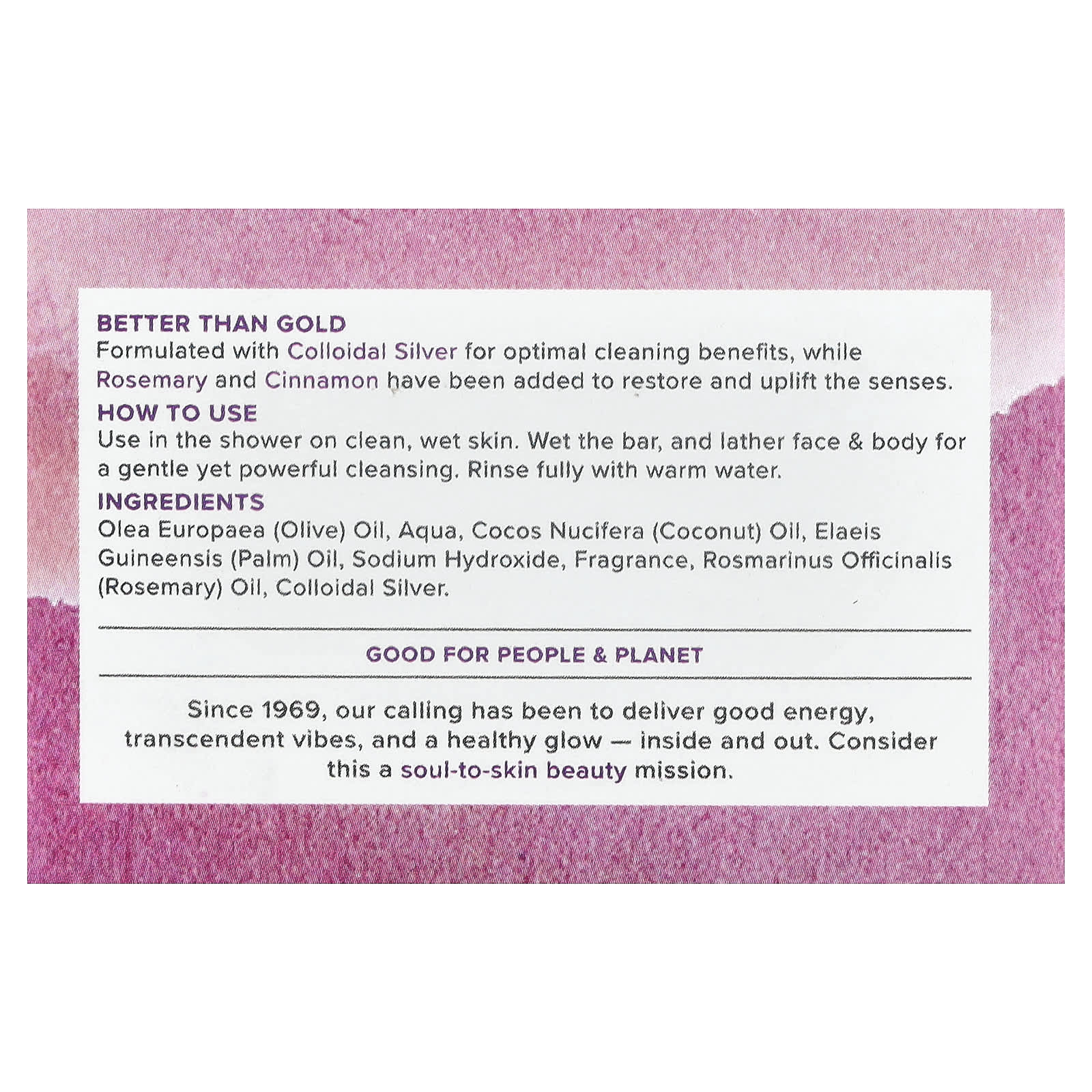 Мыло Heritage Store Colloidal Silver Clarifying Soap, 100 г, батончик — фото 3