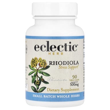 Комплекс для поддержки при стрессе Eclectic Herb Rhodiola, оттенок 90 Veg Caps, 500 мг, растительные капсулы
