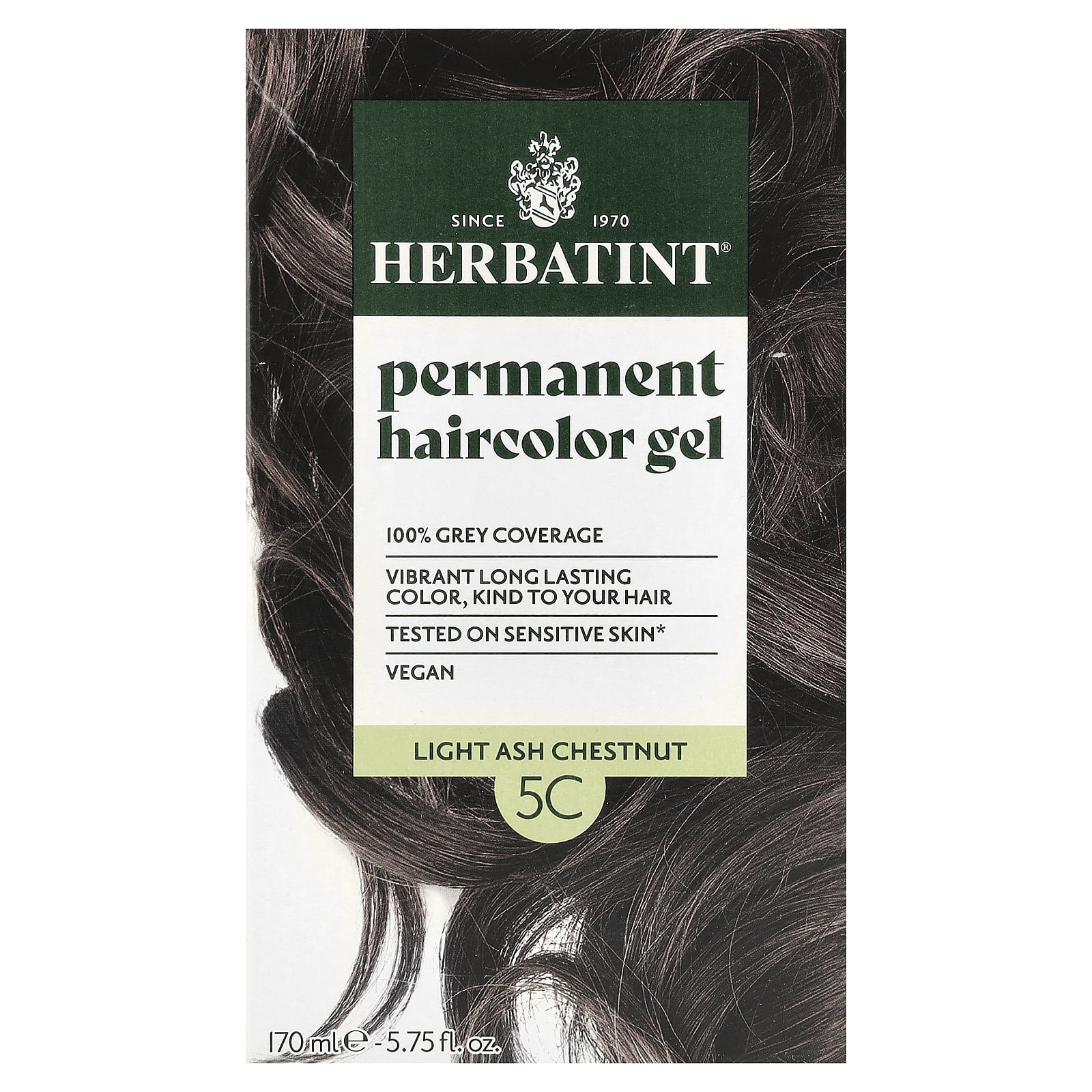 Гель Herbatint Permanent Haircolor 5C Light Ash Chestnut, 170 мл — фото 3