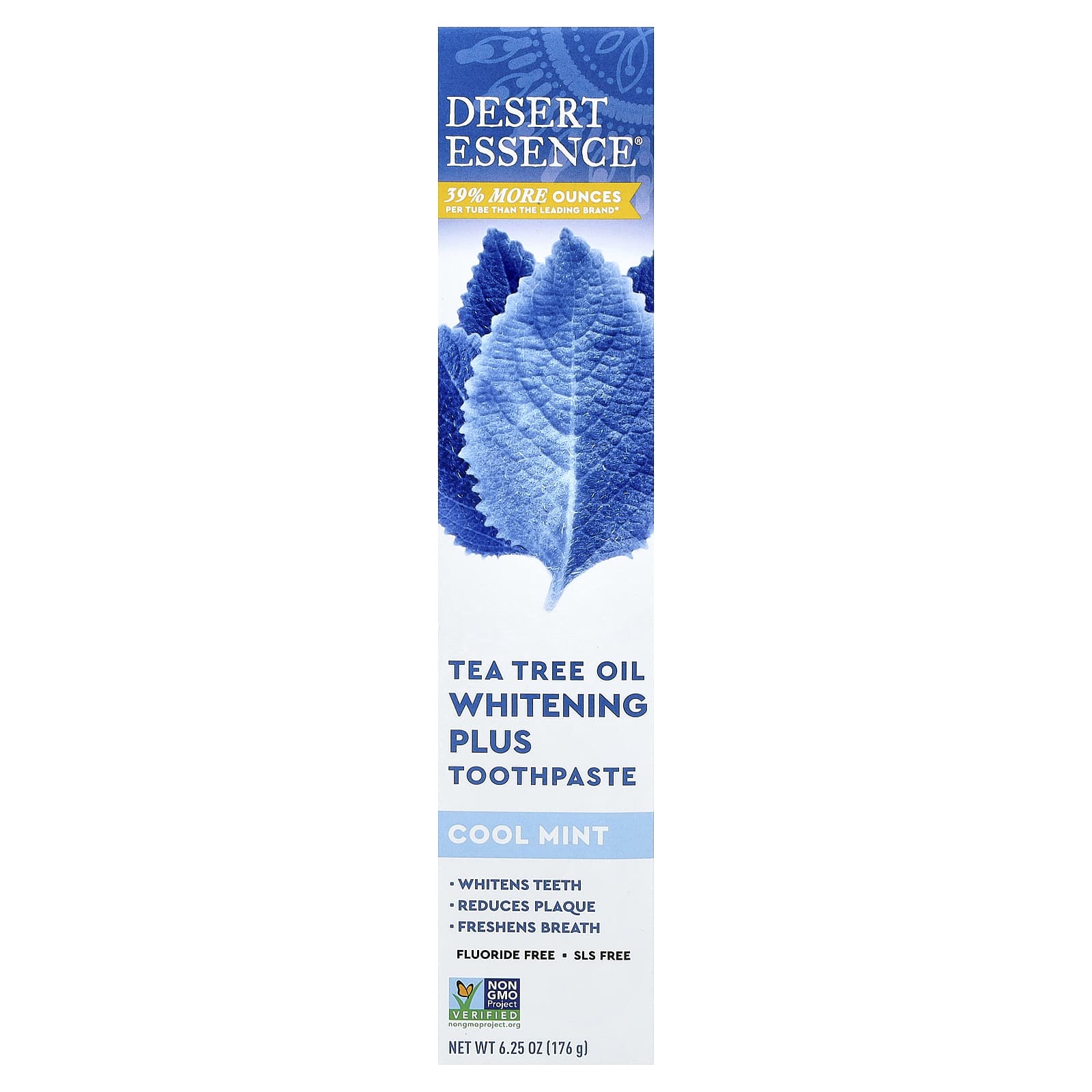 Зубная паста Desert Essence Tea Tree Oil Whitening Plus Cool Mint, 176 г, масло — фото 2