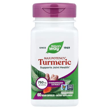 Куркума Nature's Way Max Potency, 750 мг, 60 растительных капсул