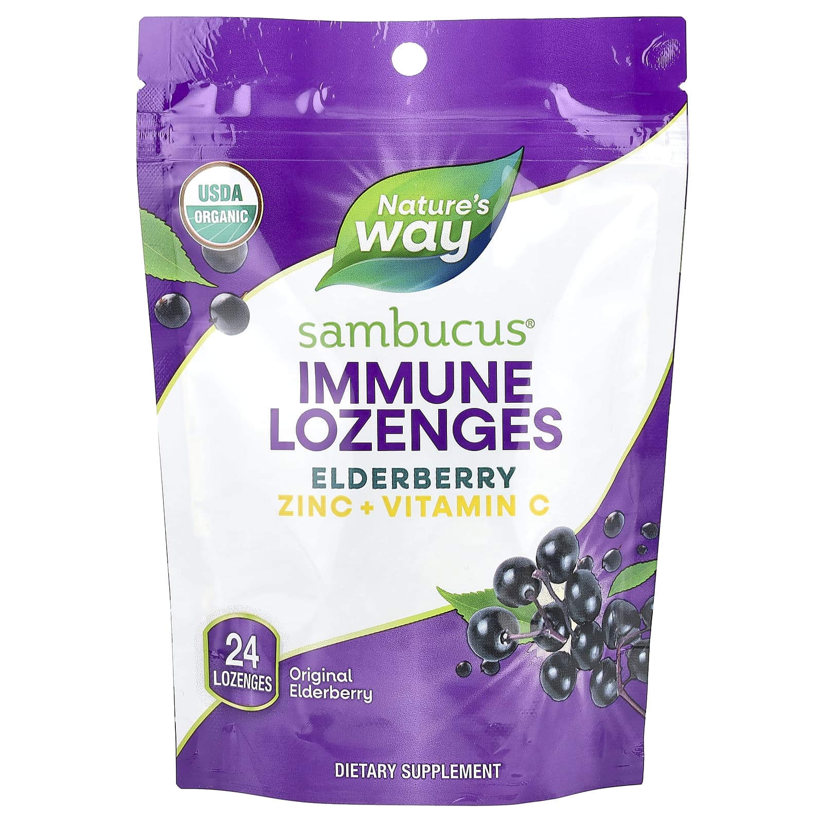 Бузина Nature's Way Sambucus® Immune Original, 24 пастилок