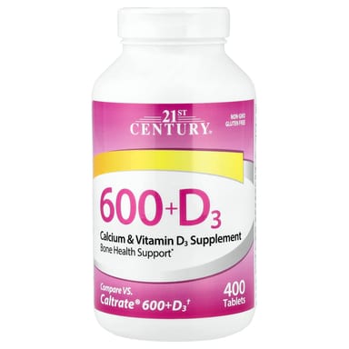Добавка 21st Century 600+D3 Calcium & Vitamin D3, 400 таблеток