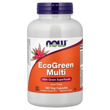 Железо NOW Foods EcoGreen Multi -Free, 180 растительных капсул