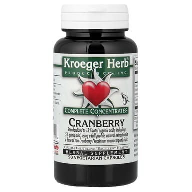 Клюква Kroeger Herb Co Complete Concentrates, 90 растительных капсул