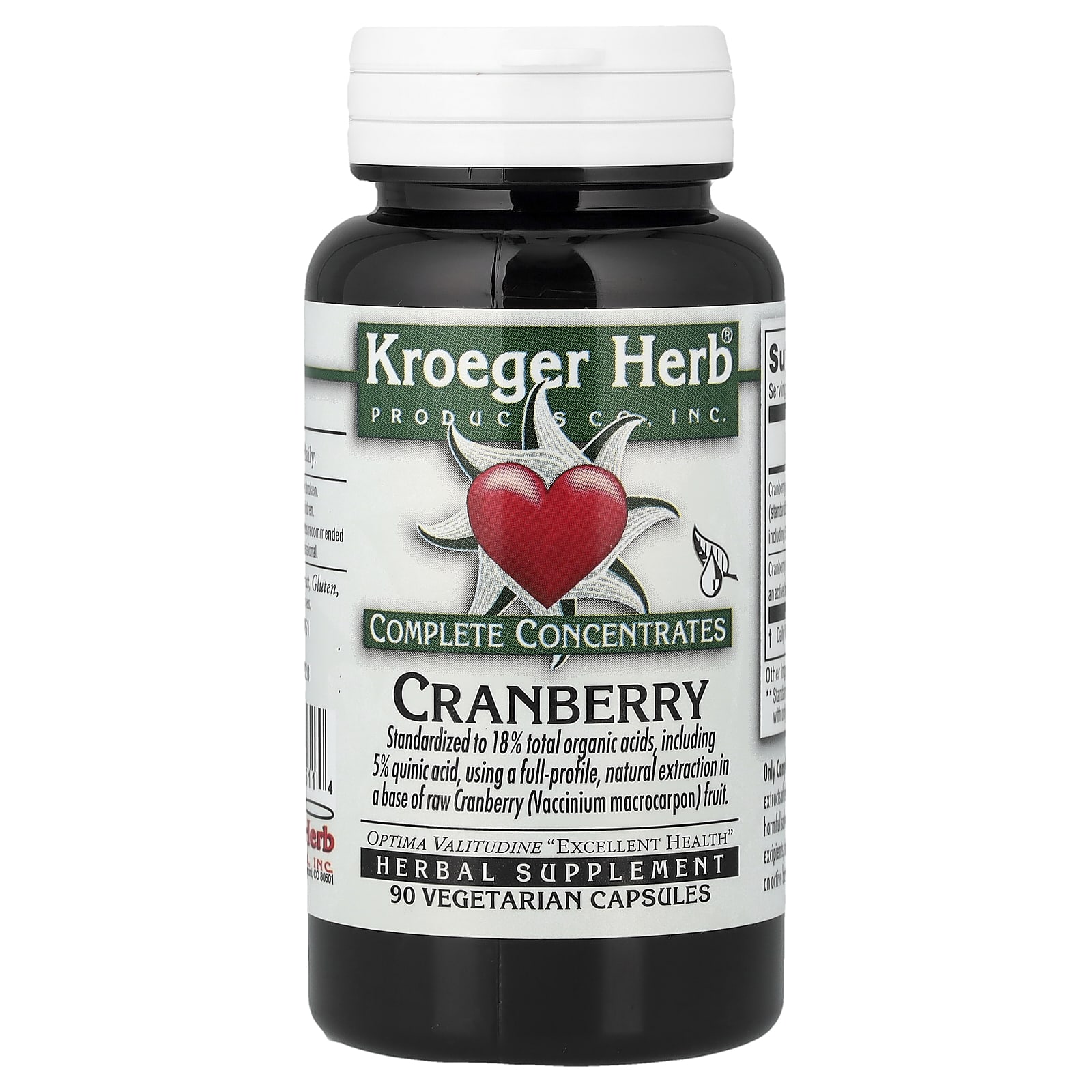 Клюква Kroeger Herb Co Complete Concentrates, 90 растительных капсул