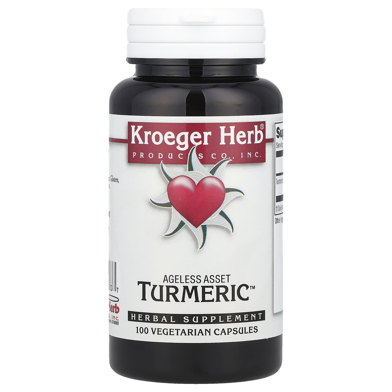 Куркума Kroeger Herb Co Ageless Asset™, 450 мг, 100 растительных капсул